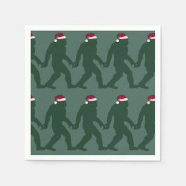 Fun Green Tonal Bigfoot Kerstman Servet