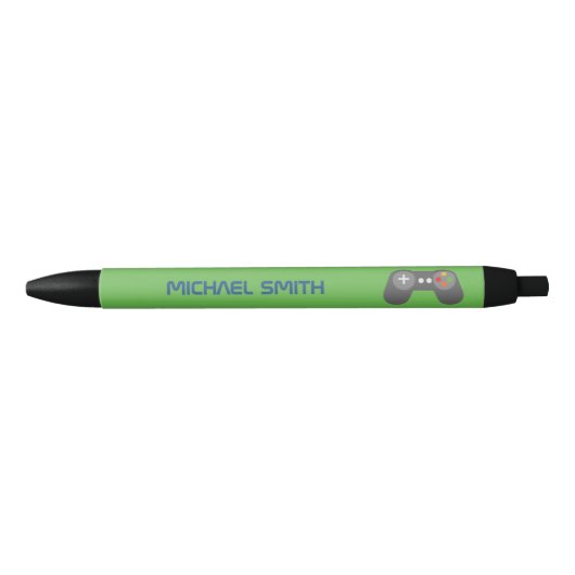 Fun Green Video Game Gepersonaliseerd Zwarte Inkt Pen (Voorkant)