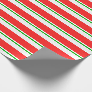 Fun Green, White, Red met kerst Thlepes Stripes Cadeaupapier