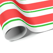 Fun Green, White, Red met kerst Thlepes Stripes Cadeaupapier (Rol Hoek)