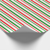 Fun Green, White, Red met kerst Thlepes Stripes Cadeaupapier (Hoek)