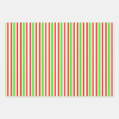 Fun Green, White, Red met kerst Thlepes Stripes Inpakpapier Vel (Voorkant 3)