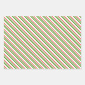 Fun Green, White, Red met kerst Thlepes Stripes Inpakpapier Vel (Voorkant 2)