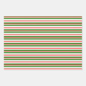 Fun Green, White, Red met kerst Thlepes Stripes Inpakpapier Vel (Voorkant)