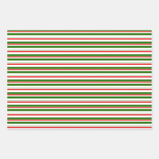Fun Green, White, Red met kerst Thlepes Stripes Inpakpapier Vel (Voorkant)