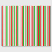 Fun Green, White, Red Stripes/Lines Pattern Cadeaupapier (Vlak)