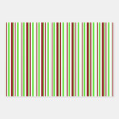 Fun Green, White, Red Stripes/Lines Pattern Inpakpapier Vel (Voorkant 2)