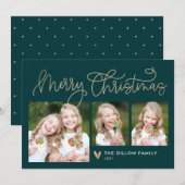 Fun Greeting EDITABLE COLOR Holiday Photo Card Feestdagenkaart (Voorkant / Achterkant)