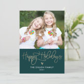 Fun Greeting EDITABLE COLOR Holiday Photo Card Feestdagenkaart (Staand voorkant)