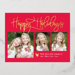Fun Greeting Editable Color kerstBriefkaart Folie Feestdagen Briefkaart