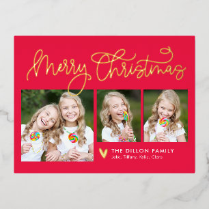 Fun Greeting Editable Color kerstBriefkaart Folie Feestdagen Briefkaart