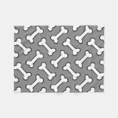 Fun Grey and White Botten Pattern Dog Blanket Fleece Deken (Voorkant (Horizontaal))