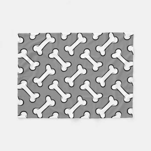 Fun Grey and White Botten Pattern Dog Blanket Fleece Deken (Voorkant (Horizontaal))