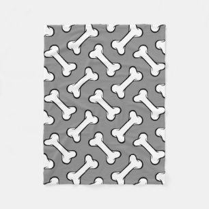 Fun Grey and White Botten Pattern Dog Blanket Fleece Deken