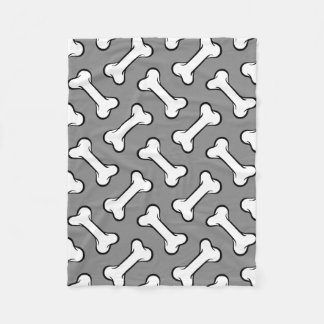 Fun Grey and White Botten Pattern Dog Blanket Fleece Deken