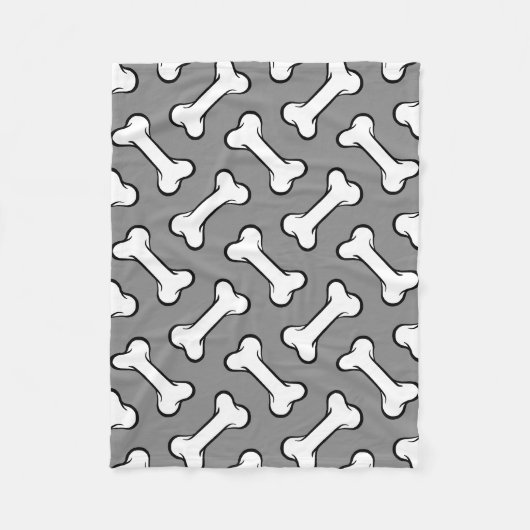 Fun Grey and White Botten Pattern Dog Blanket Fleece Deken (Voorkant)