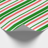 Fun-groen, wit, rood gekleurd kerstfeest geïnspire cadeaupapier (Hoek)