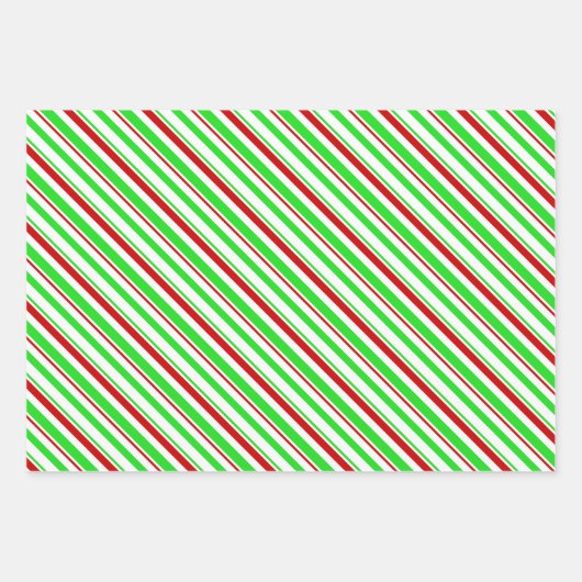 Fun-groen, wit, rood gekleurd kerstfeest geïnspire inpakpapier vel (Voorkant 3)