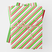 Fun-groen, wit, rood gekleurd kerstfeest geïnspire inpakpapier vel (In situ)