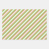 Fun-groen, wit, rood gekleurd kerstfeest geïnspire inpakpapier vel (Voorkant)