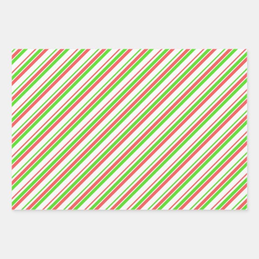 Fun-groen, wit, rood gekleurd kerstfeest geïnspire inpakpapier vel (Voorkant)