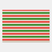 Fun-groen, wit, rood gekleurd kerstfeest geïnspire inpakpapier vel (Voorkant 3)