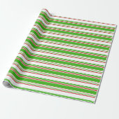 Fun-groen, wit, rood kerststijlpatroon cadeaupapier (Uitgerold)
