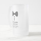 Fun Groom Black Stropdas Tuxedo Frosted Beer Mok (Voorkant links)