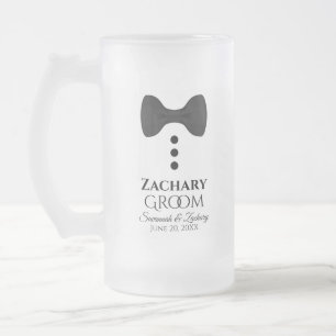 Fun Groom Black Stropdas Tuxedo Frosted Beer Mok