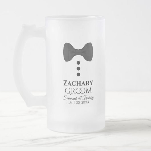 Fun Groom Black Stropdas Tuxedo Frosted Beer Mok (Links)
