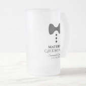 Fun Groomsman Black Stropdas Tuxedo Frosted Beer M Matglas Bierpul (Voorkant rechts)