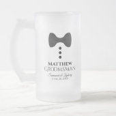 Fun Groomsman Black Stropdas Tuxedo Frosted Beer M Matglas Bierpul (Links)
