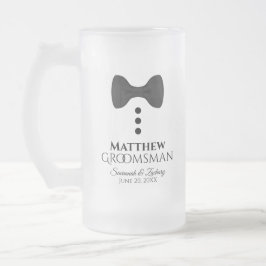 Fun Groomsman Black Stropdas Tuxedo Frosted Beer M Matglas Bierpul