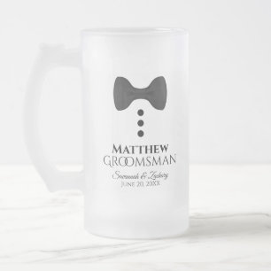 Fun Groomsman Black Stropdas Tuxedo Frosted Beer M Matglas Bierpul