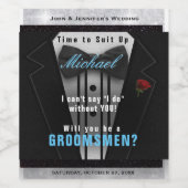 Fun Groomsman Uitnodiging Wijn Etiket (Enkel label)