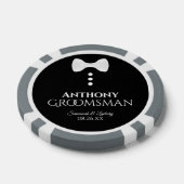 Fun Groomsman Wedding Favor White Bow Stropdas Tux Poker Chips (Enkel)
