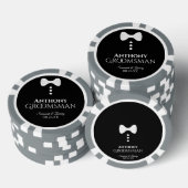Fun Groomsman Wedding Favor White Bow Stropdas Tux Poker Chips (Opstapeling)