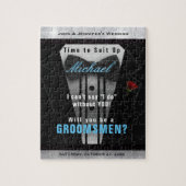 Fun Groomsmen Uitnodiging Legpuzzel (Verticaal)