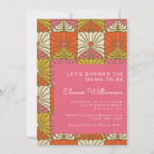 Fun Groovy 70s  Roze Floral Vrijgezellenfeest Kaart (Voorkant)