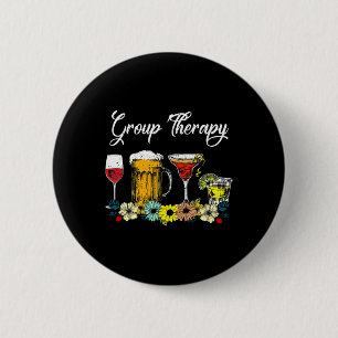 Fun Group Therapy Floral Drink Gles Geestelijke Ge Ronde Button 5,7 Cm