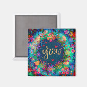 Fun Grow  Floral Modern Inspirity Magneet (Voorkant / Achterkant)