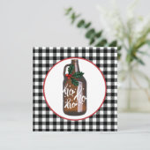 Fun Growler & Buffalo Plaid Holiday Card Kaart (Staand voorkant)