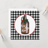 Fun Growler & Buffalo Plaid Holiday Card Kaart (Voorkant / Achterkant in situ)