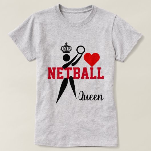 Fun GS Player clip Art Queen of Netball T-shirt (Design voorkant)