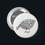 Fun Guinee Hen Ronde Button 5,7 Cm<br><div class="desc">Een schattige Guinee Fowl met een tevreden pech. Ideaal voor boeren en vogelliefhebbers.</div>