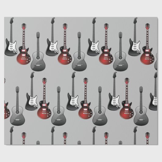 Fun Guitar Musician Pattern Cadeaupapier (Vlak)