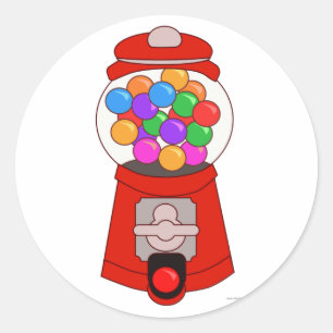 Fun Gumball Machine Cartoon Art T-Shirt Ronde Sticker