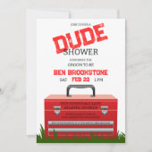 Fun Guy Groom Toolbox Wedding Shower-uitnodiging Kaart (Voorkant)