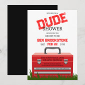 Fun Guy Groom Toolbox Wedding Shower-uitnodiging Kaart (Voorkant / Achterkant)