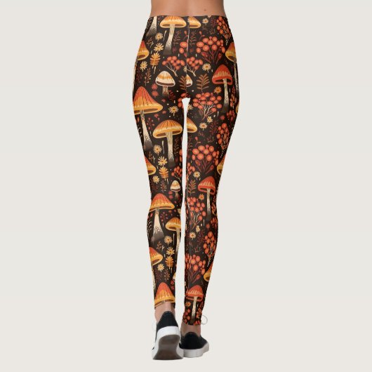 Fun Guy Mushrooms Herfst Pattern Leggings (Achterkant)